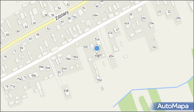 Zdziary, Zdziary, 53B, mapa Zdziary