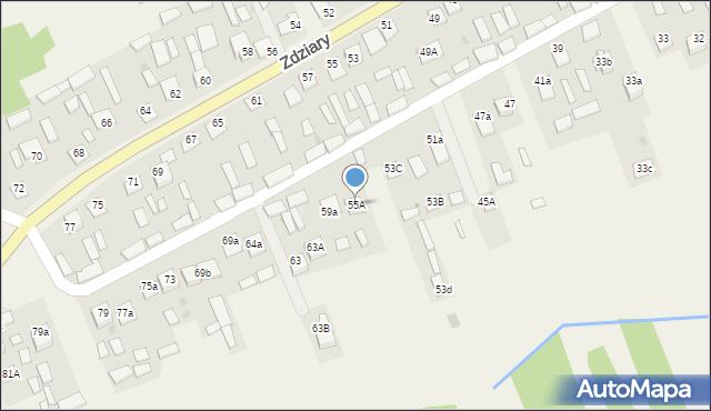 Zdziary, Zdziary, 55A, mapa Zdziary