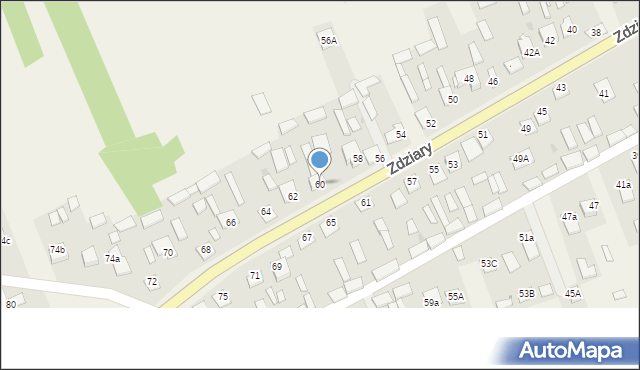 Zdziary, Zdziary, 60, mapa Zdziary
