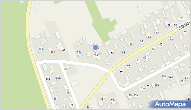 Zdziary, Zdziary, 74a, mapa Zdziary