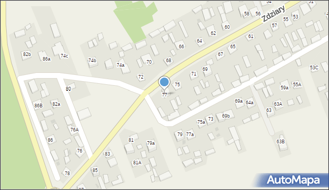 Zdziary, Zdziary, 77, mapa Zdziary