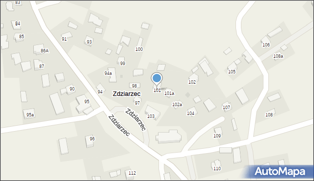 Zdziarzec, Zdziarzec, 101, mapa Zdziarzec