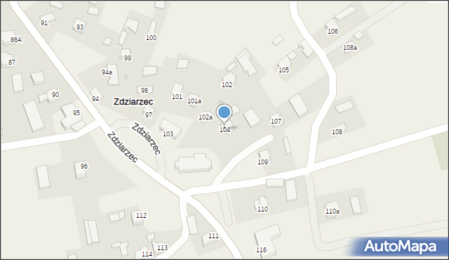 Zdziarzec, Zdziarzec, 104, mapa Zdziarzec