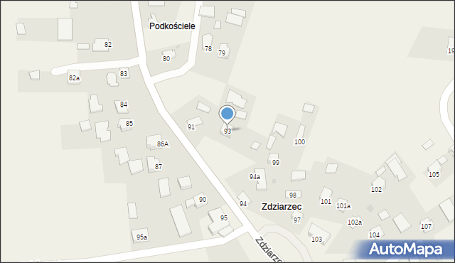 Zdziarzec, Zdziarzec, 93, mapa Zdziarzec