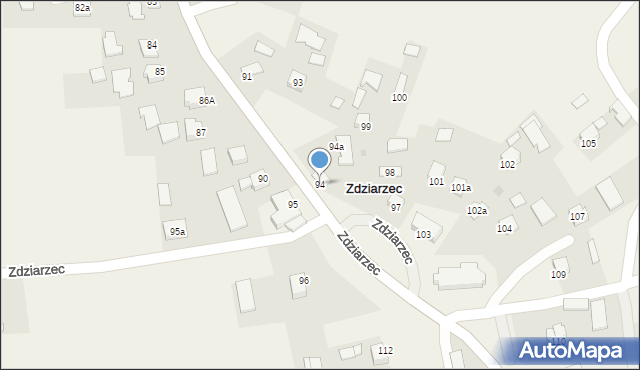 Zdziarzec, Zdziarzec, 94, mapa Zdziarzec