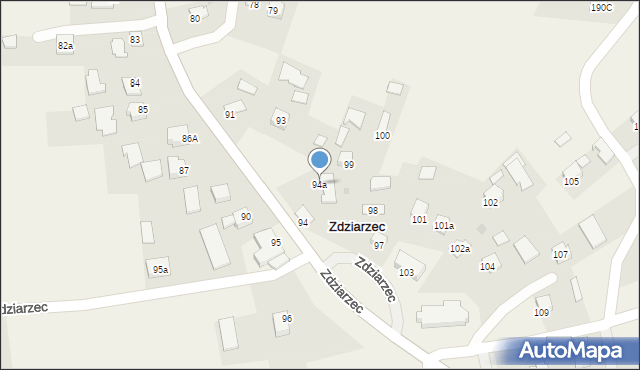 Zdziarzec, Zdziarzec, 94a, mapa Zdziarzec
