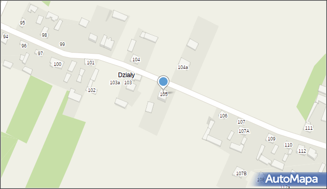 Zdziechów, Zdziechów, 105, mapa Zdziechów