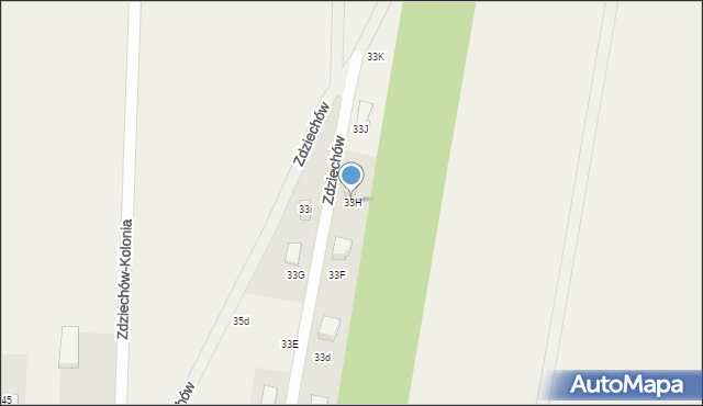 Zdziechów, Zdziechów, 33H, mapa Zdziechów