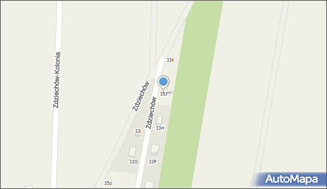 Zdziechów, Zdziechów, 33J, mapa Zdziechów