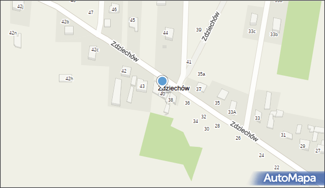 Zdziechów, Zdziechów, 40, mapa Zdziechów