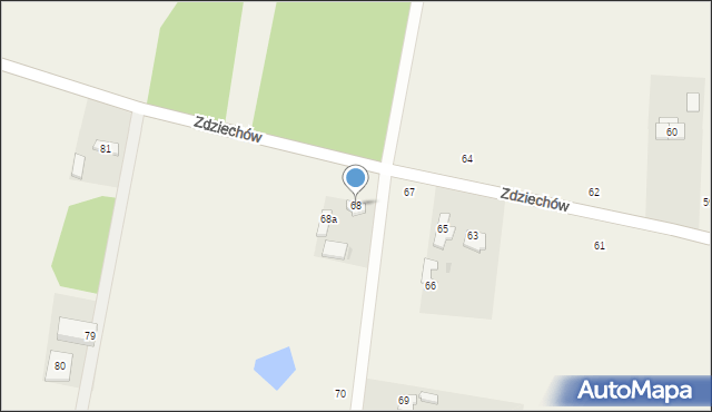 Zdziechów, Zdziechów, 68, mapa Zdziechów