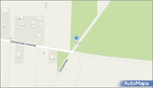 Zdziechów, Zdziechów-Kolonia, 1, mapa Zdziechów