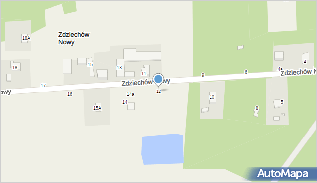 Zdziechów Nowy, Zdziechów Nowy, 12, mapa Zdziechów Nowy