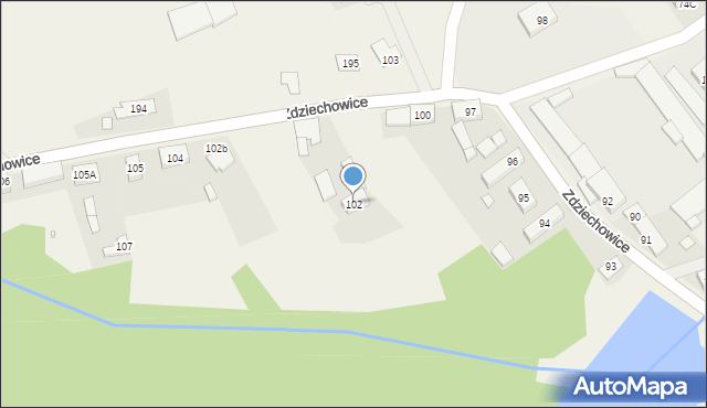 Zdziechowice, Zdziechowice, 102, mapa Zdziechowice