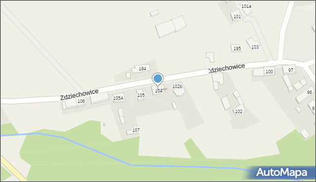 Zdziechowice, Zdziechowice, 104, mapa Zdziechowice