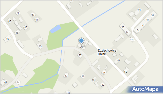 Zdziechowice, Zdziechowice, 26, mapa Zdziechowice