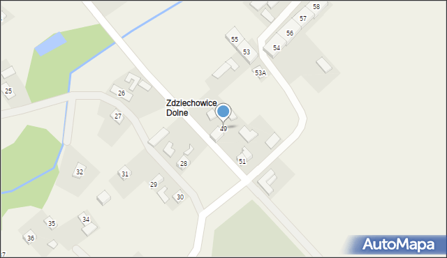 Zdziechowice, Zdziechowice, 49, mapa Zdziechowice