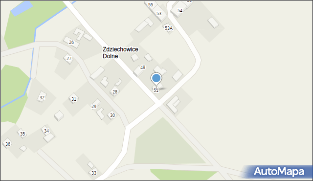 Zdziechowice, Zdziechowice, 51, mapa Zdziechowice