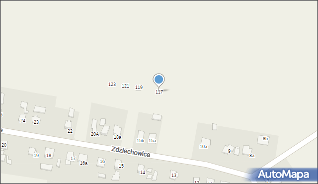 Zdziechowice, Zdziechowice, 117, mapa Zdziechowice