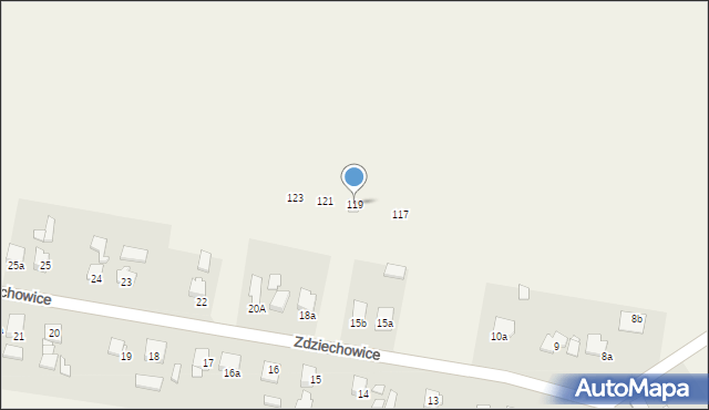 Zdziechowice, Zdziechowice, 119, mapa Zdziechowice
