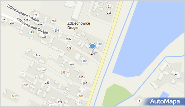 Zdziechowice Drugie, Zdziechowice Drugie, 206, mapa Zdziechowice Drugie
