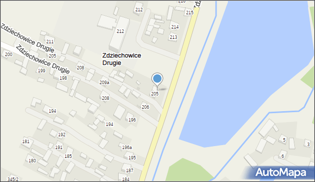 Zdziechowice Drugie, Zdziechowice Drugie, 207, mapa Zdziechowice Drugie