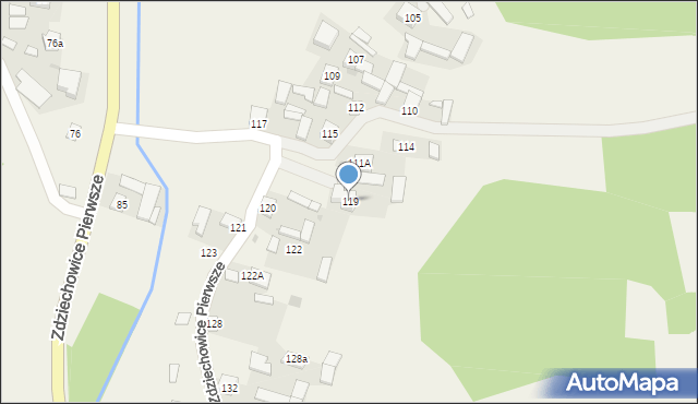 Zdziechowice Pierwsze, Zdziechowice Pierwsze, 119, mapa Zdziechowice Pierwsze