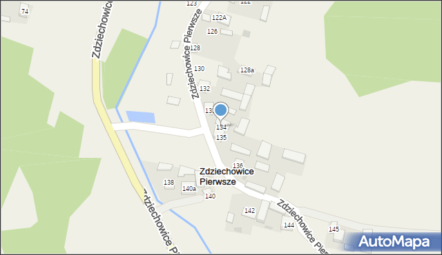 Zdziechowice Pierwsze, Zdziechowice Pierwsze, 134, mapa Zdziechowice Pierwsze