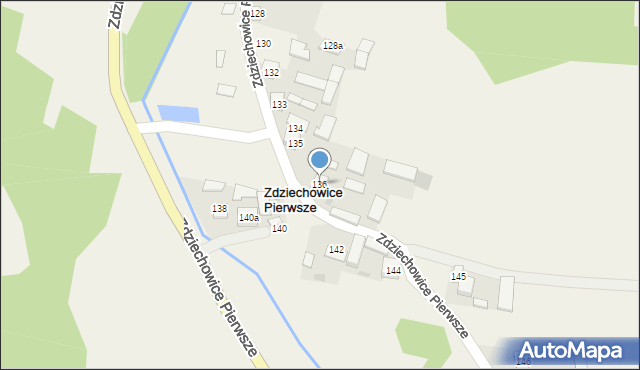 Zdziechowice Pierwsze, Zdziechowice Pierwsze, 136, mapa Zdziechowice Pierwsze