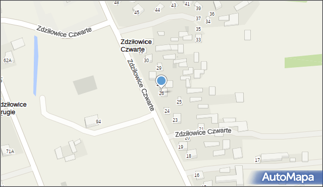 Zdziłowice Czwarte, Zdziłowice Czwarte, 26, mapa Zdziłowice Czwarte