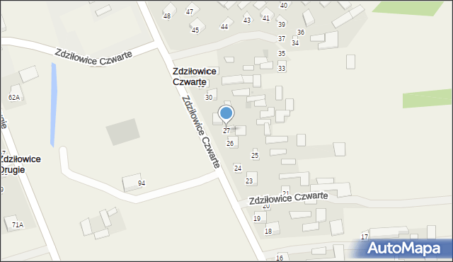 Zdziłowice Czwarte, Zdziłowice Czwarte, 27, mapa Zdziłowice Czwarte