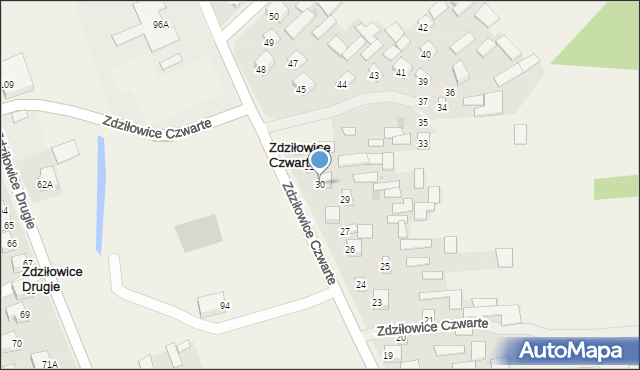 Zdziłowice Czwarte, Zdziłowice Czwarte, 30, mapa Zdziłowice Czwarte