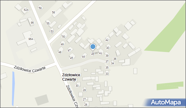 Zdziłowice Czwarte, Zdziłowice Czwarte, 43, mapa Zdziłowice Czwarte