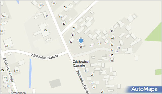 Zdziłowice Czwarte, Zdziłowice Czwarte, 45, mapa Zdziłowice Czwarte