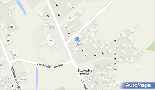 Zdziłowice Czwarte, Zdziłowice Czwarte, 49, mapa Zdziłowice Czwarte
