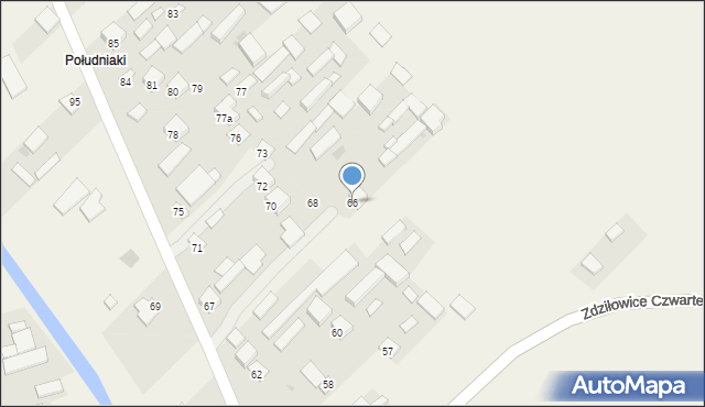Zdziłowice Czwarte, Zdziłowice Czwarte, 66, mapa Zdziłowice Czwarte