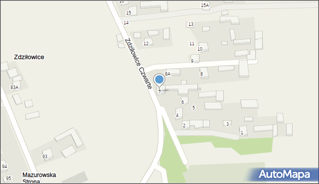 Zdziłowice Czwarte, Zdziłowice Czwarte, 7, mapa Zdziłowice Czwarte