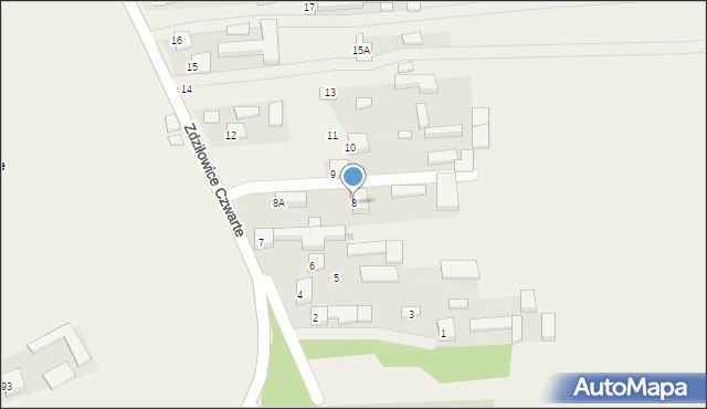 Zdziłowice Czwarte, Zdziłowice Czwarte, 8, mapa Zdziłowice Czwarte