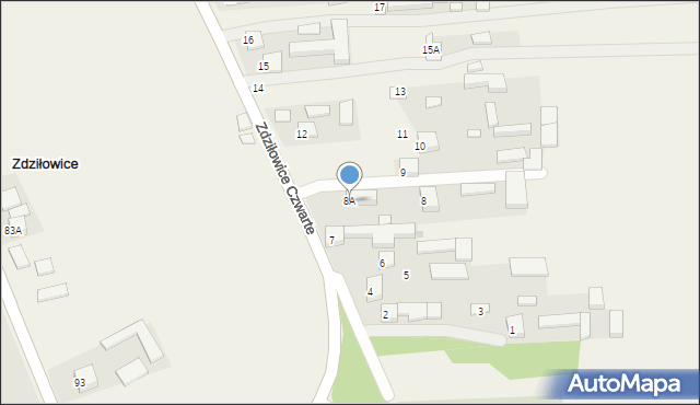 Zdziłowice Czwarte, Zdziłowice Czwarte, 8A, mapa Zdziłowice Czwarte
