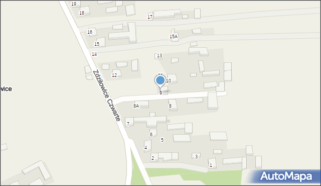 Zdziłowice Czwarte, Zdziłowice Czwarte, 9, mapa Zdziłowice Czwarte