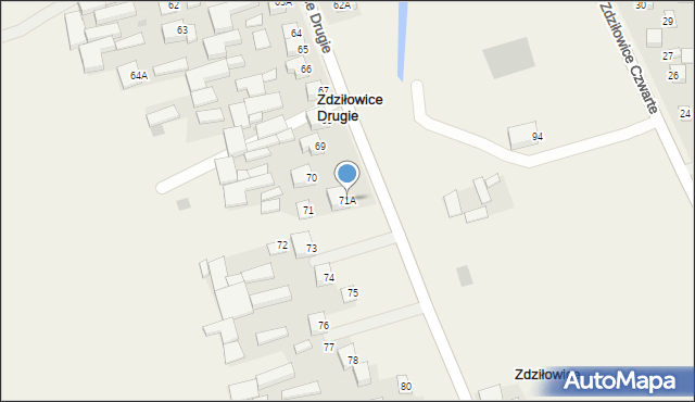 Zdziłowice Drugie, Zdziłowice Drugie, 71A, mapa Zdziłowice Drugie