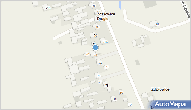Zdziłowice Drugie, Zdziłowice Drugie, 73, mapa Zdziłowice Drugie