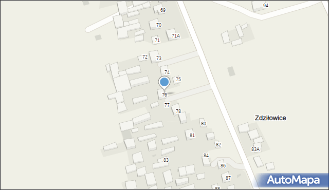 Zdziłowice Drugie, Zdziłowice Drugie, 76, mapa Zdziłowice Drugie