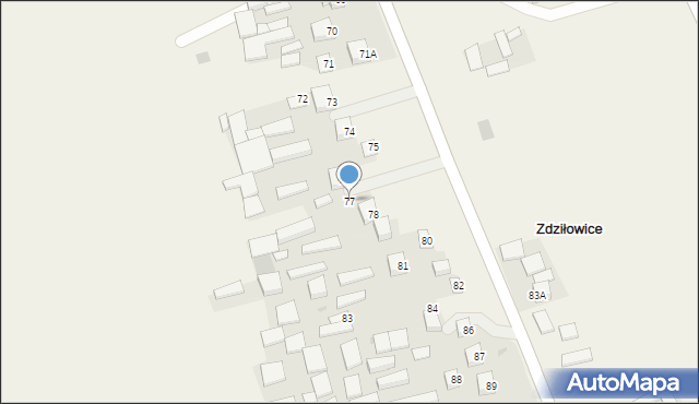 Zdziłowice Drugie, Zdziłowice Drugie, 77, mapa Zdziłowice Drugie