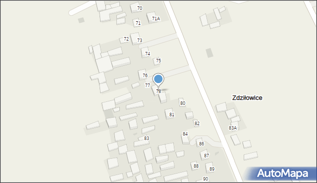 Zdziłowice Drugie, Zdziłowice Drugie, 78, mapa Zdziłowice Drugie