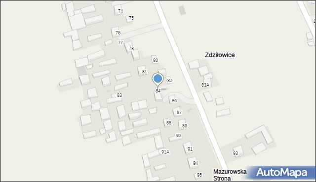 Zdziłowice Drugie, Zdziłowice Drugie, 84, mapa Zdziłowice Drugie