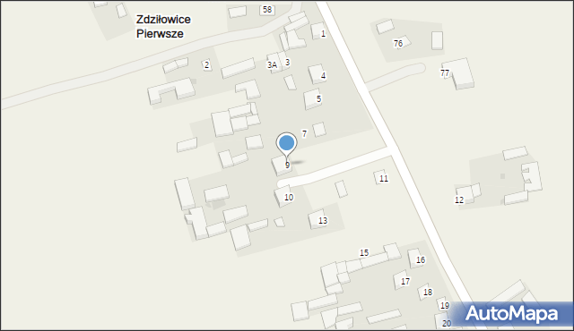 Zdziłowice Drugie, Zdziłowice Drugie, 9, mapa Zdziłowice Drugie