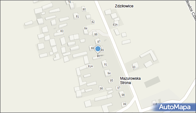 Zdziłowice Drugie, Zdziłowice Drugie, 90, mapa Zdziłowice Drugie