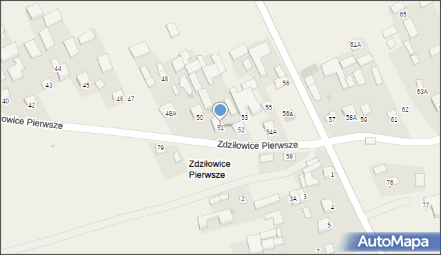 Zdziłowice Pierwsze, Zdziłowice Pierwsze, 51, mapa Zdziłowice Pierwsze