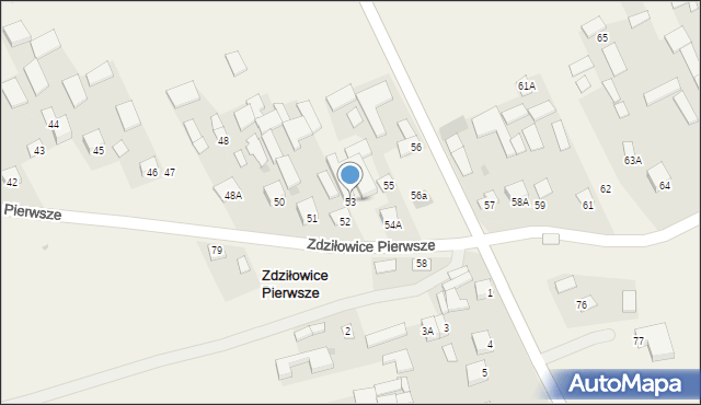 Zdziłowice Pierwsze, Zdziłowice Pierwsze, 53, mapa Zdziłowice Pierwsze